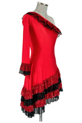 noleggio-abito-ballo-rosso-donna-rouches-asimmetrico_5