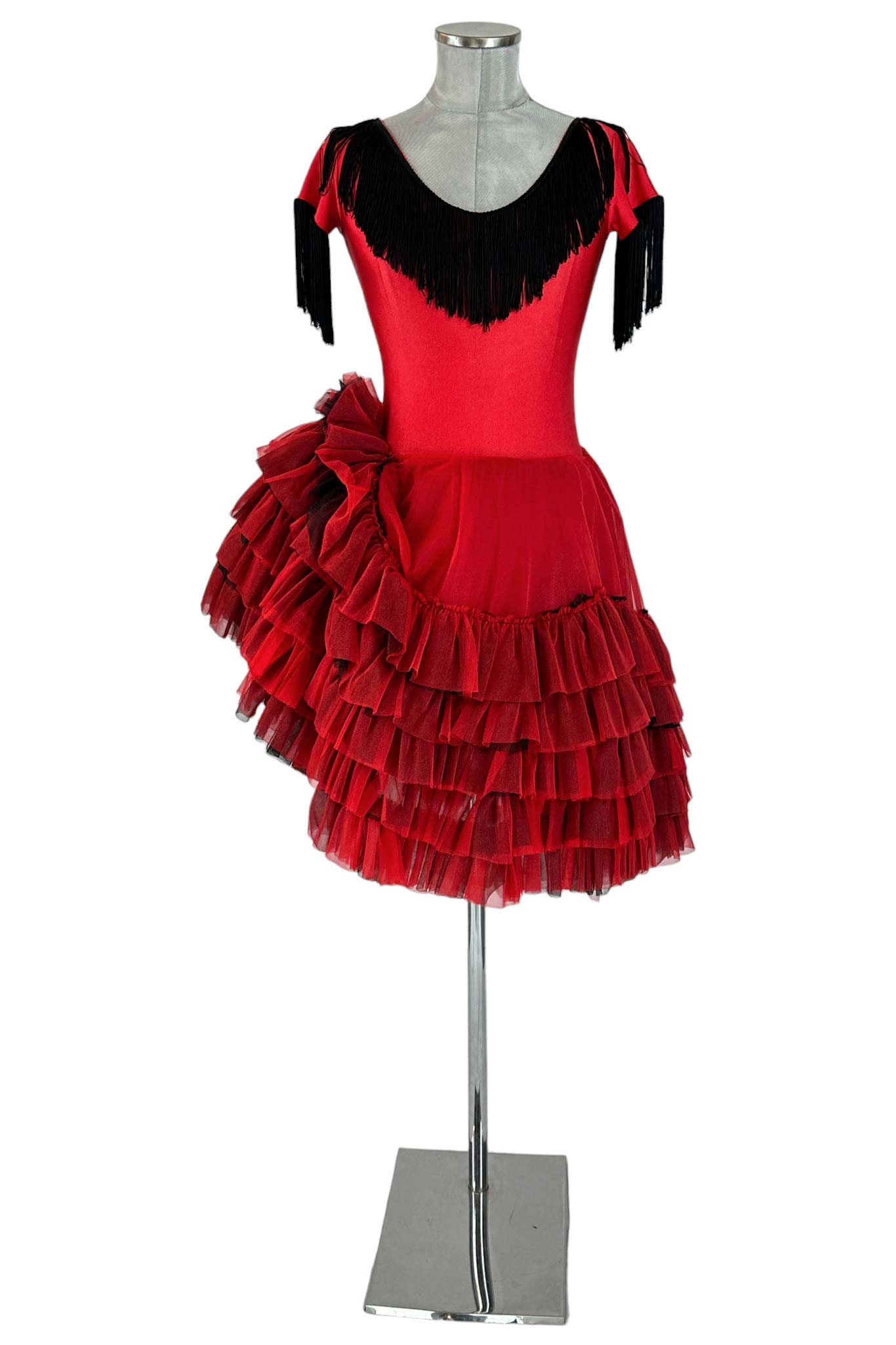 noleggio-abito-ballo-rosso-donna-rouches-frange_1