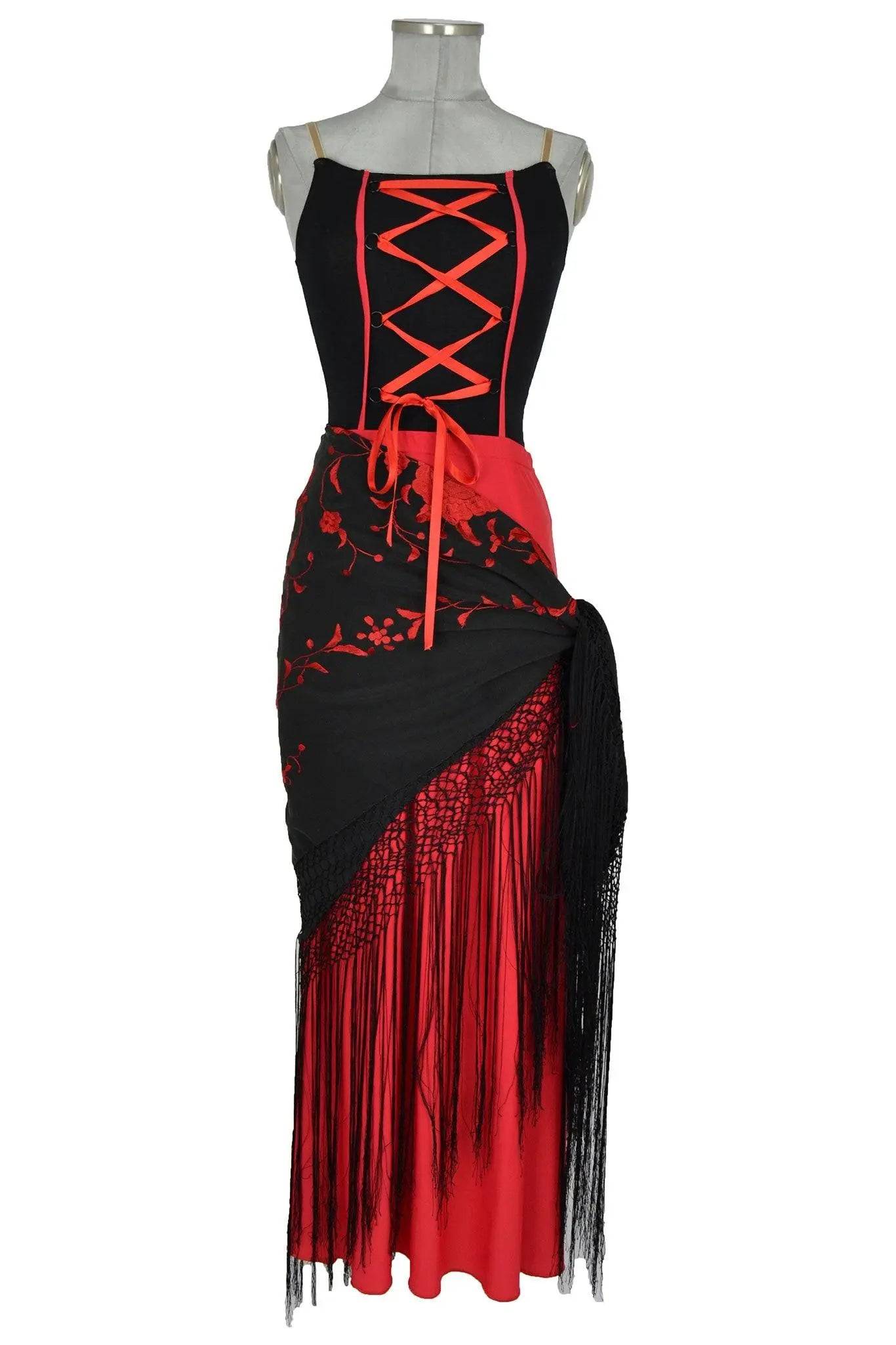 Costume donna stile spagnolo per zingare, popolane o danza come Carmen